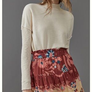 Anthropologie x amadi Francesca mock neck top EUC